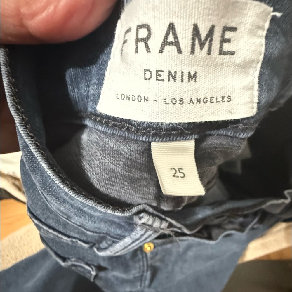 Frame Denim Le Skinny de Jeanne Dark Blue Jeans - Picture 4 of 6